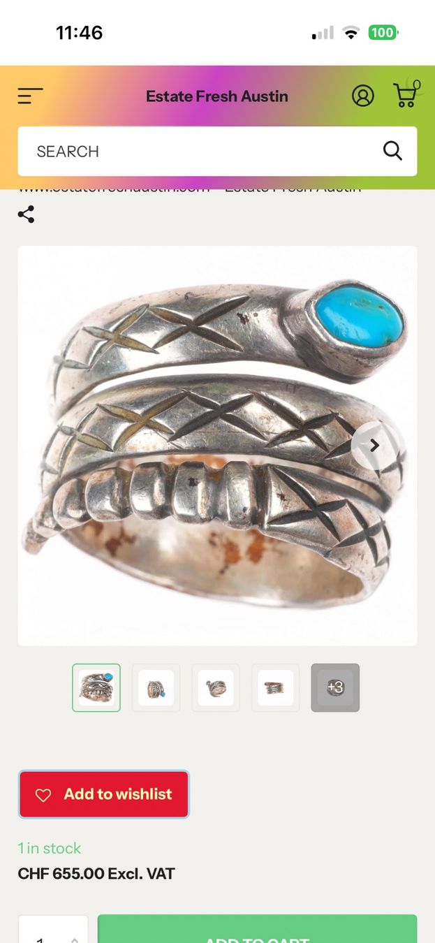 Anelli: Vintage Silber Ring mit Türkis: ca. 56-57 – Usato da Onex venduto da Antiqueshow 5