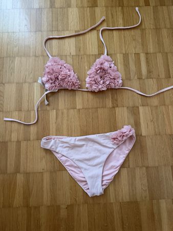 Calzedonia Bikini mit Blumenapplikation rosa Gr. 75/D und M