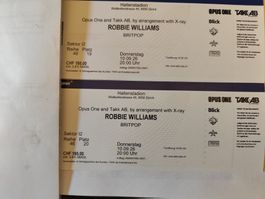 2 Konzert Sitzplätze für Robbie Williams in Zürich 10.09.26