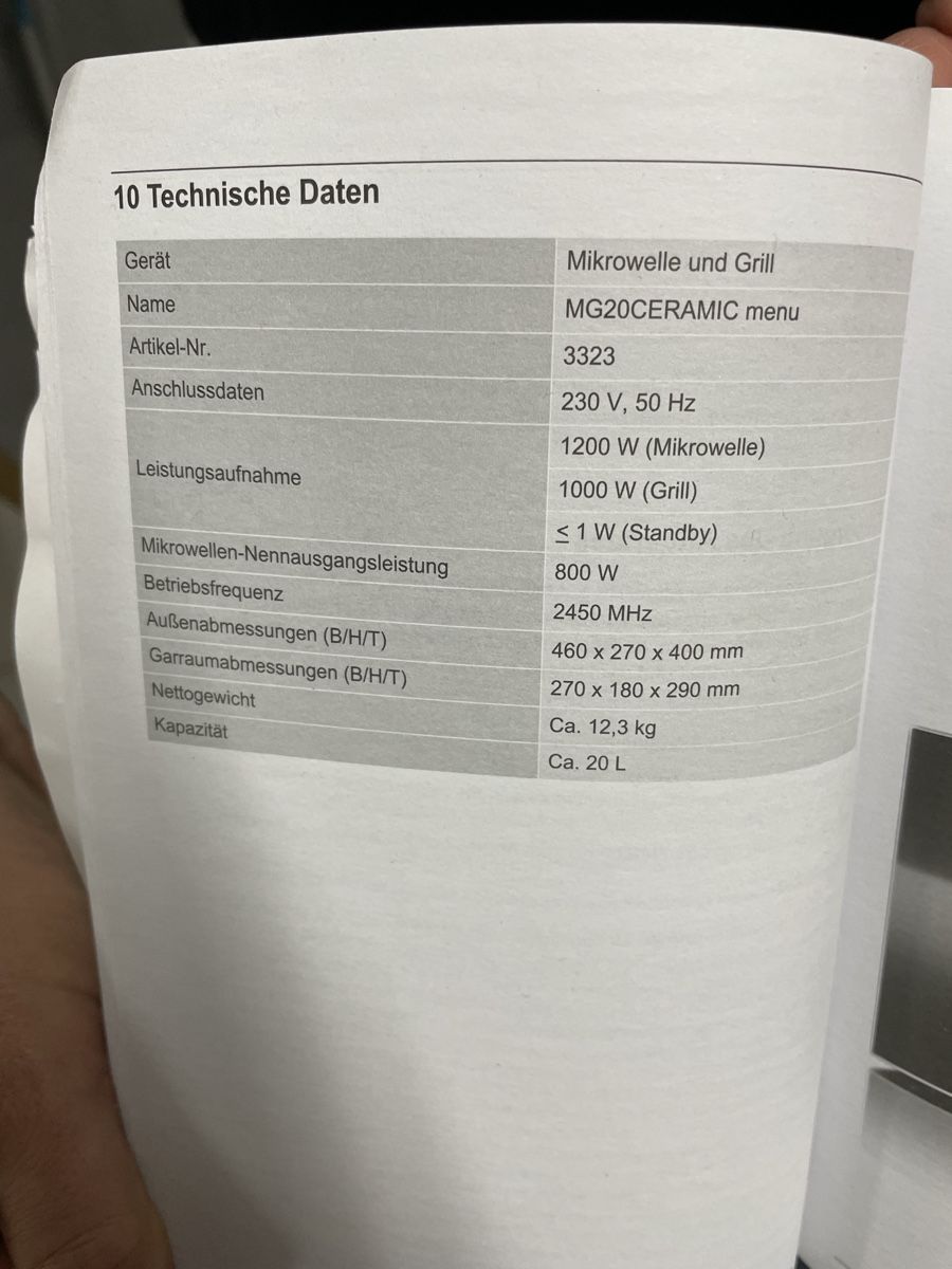 Elettrodomestici da cucina: Caso Mikrowelle MG20 Ceramic Menu 2in1 – Nuovo (secondo la descrizione) da Kerzers venduto da Butterflyer05 5