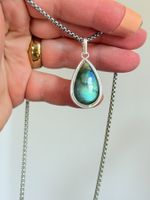 Pendentif avec labradorite naturelle - neuf!