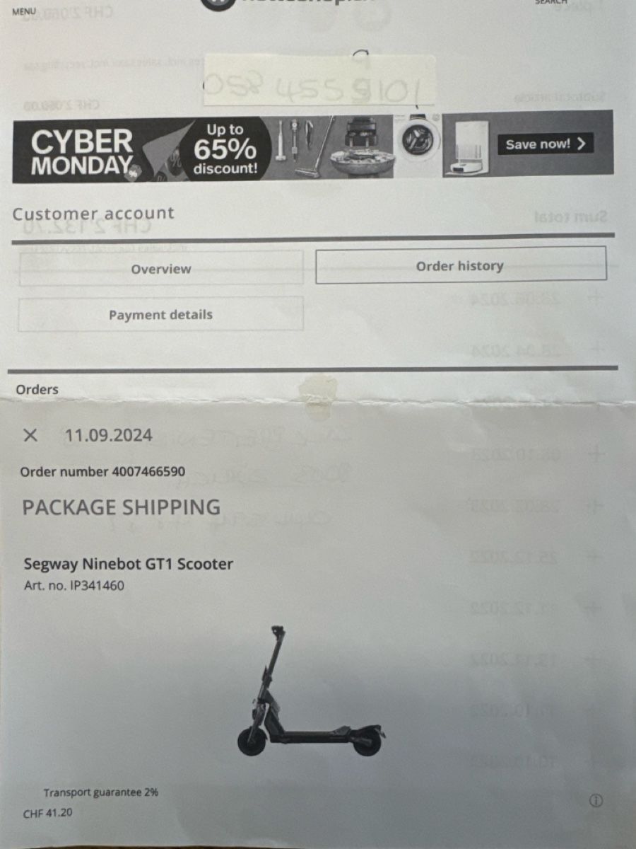 Scooter: Segway Ninebot GT1 Scooter  – Nuovo (secondo la descrizione) da Bülach venduto da Suters0403 6