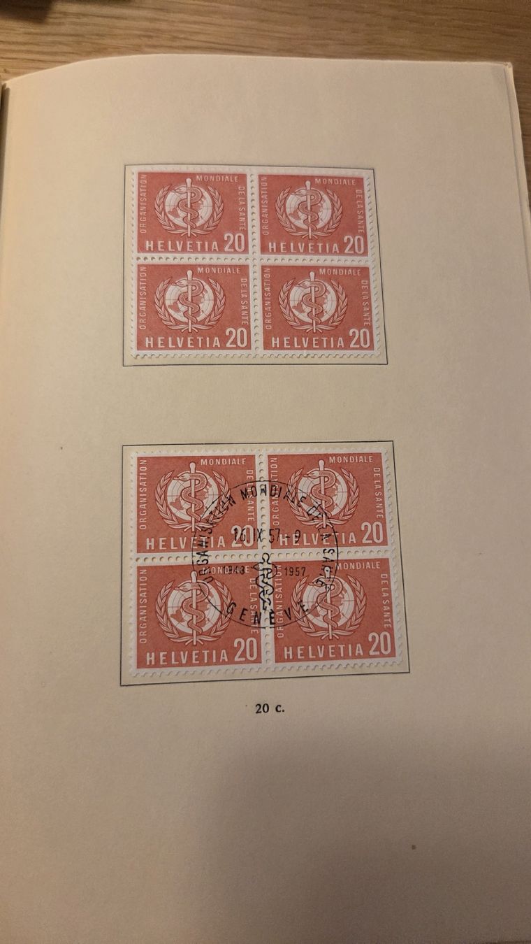 Tutti i francobolli: 1957 Folder Dienstmarken Weltgesundheitorganisation – Usato da Arni AG venduto da Moth68 4
