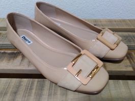 Dune Ballerinas Gr. 37 Lackleder in puderrosa/ beige...