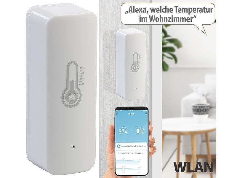 Altro per la casa: WLAN-Temperatur- & Feuchtigkeits-Sensor, mit Smartphone-APP – Nuovo e nell'imballaggio originale da Giubiasco venduto da softmail 1