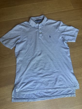 Polo Ralph Lauren rayé bleu clair taille S (M) bon état