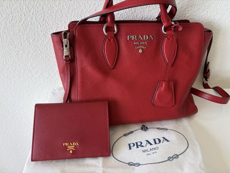 PRADA Vitello Phenix 1BA205 Rosso – Tasche + Portemonnaie