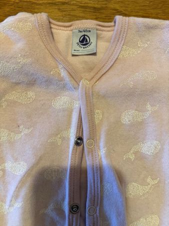 Pyjama Petit Bateau bébé, taille 3 mois, rose claire