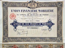 Union Financière Mobilière SA, Paris - 1929