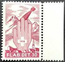 Soldatenmarke 2.WK, Flab Det 30, rotlila, Wi Flab 24