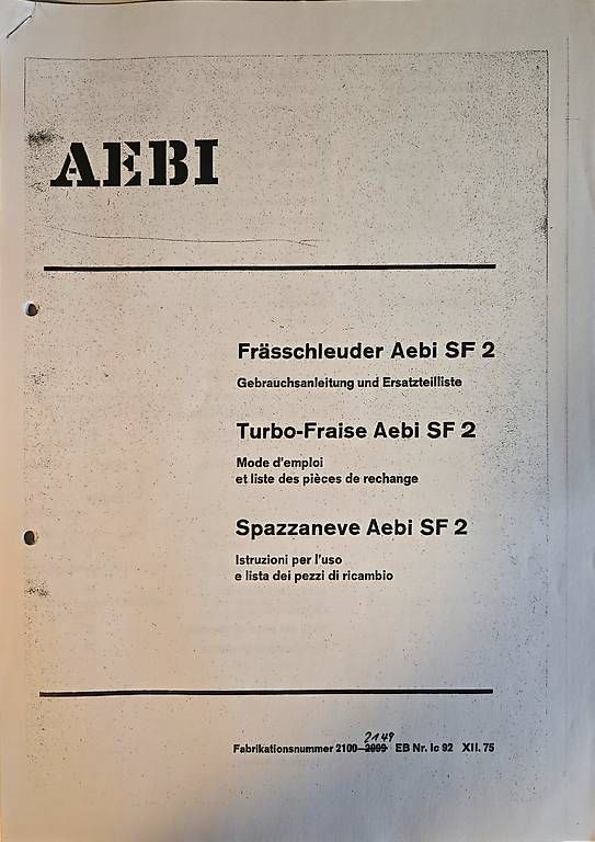 Trattori: Frässchleuder Aebi SF2 – Usato da Grabs venduto da Guezli 1