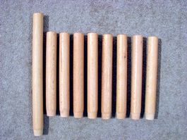 9x Rund Holz Buche Massiv Wurf Spiel Steck Stab