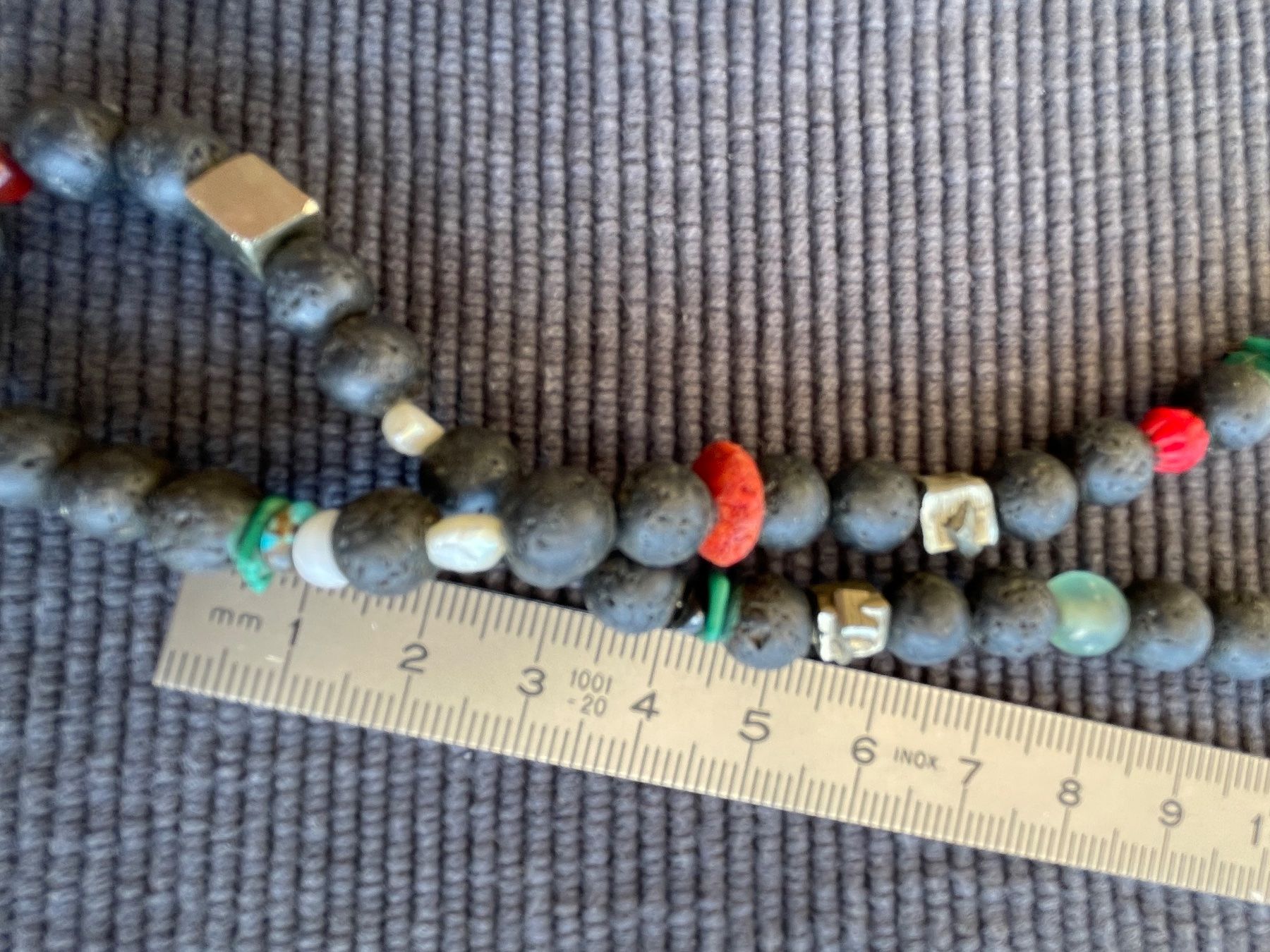 Catenine: Halskette mit Lava, Malachit , Pyrit – Usato da Rümlang venduto da euqinom16 1