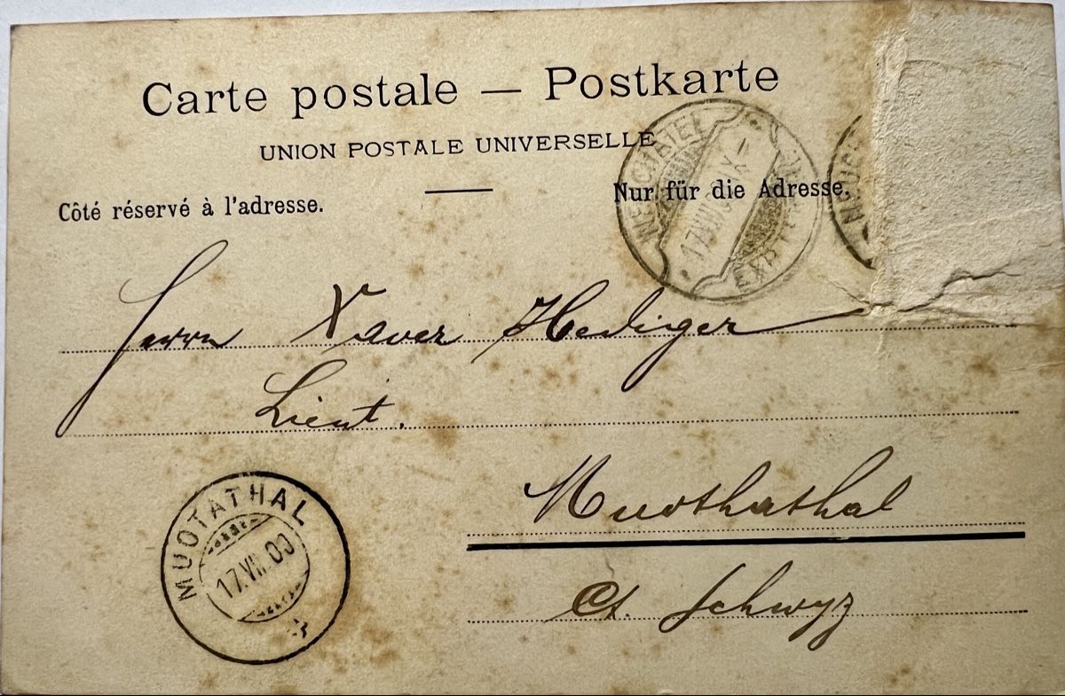 Ansichtskarten: Alte AK von 1903 ? Neuenburg. – Gebraucht aus Muotathal von OttoK01 1