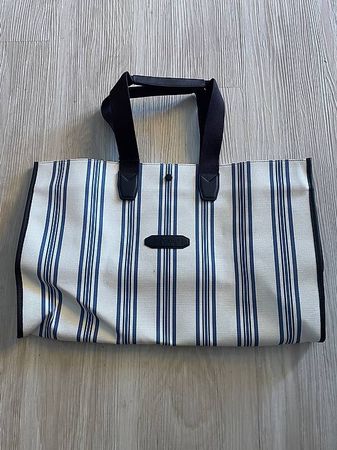 Brioni Striped Canvas Tote Bag  Made in Italy