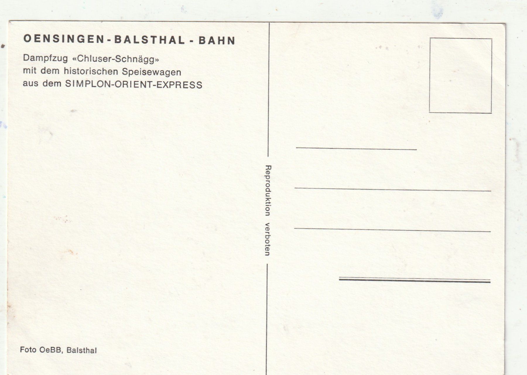 Cartoline postali: Balsthalbahn – Usato da Lumbrein venduto da made02 1