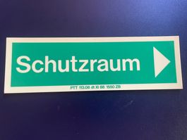 Schutzraum Schild Leuchtschild Vintage Rarität