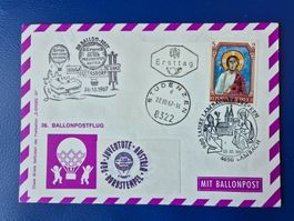 Markenbrief 38. Ballonpostflug Pro Juventute Austria 1967