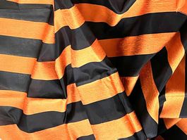 Stoff Streifen 3 m orange-schwarz Seide Luxus 120 cm breit