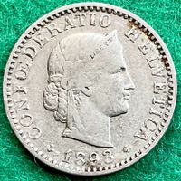 Pièce de 20 ct suisse 1893