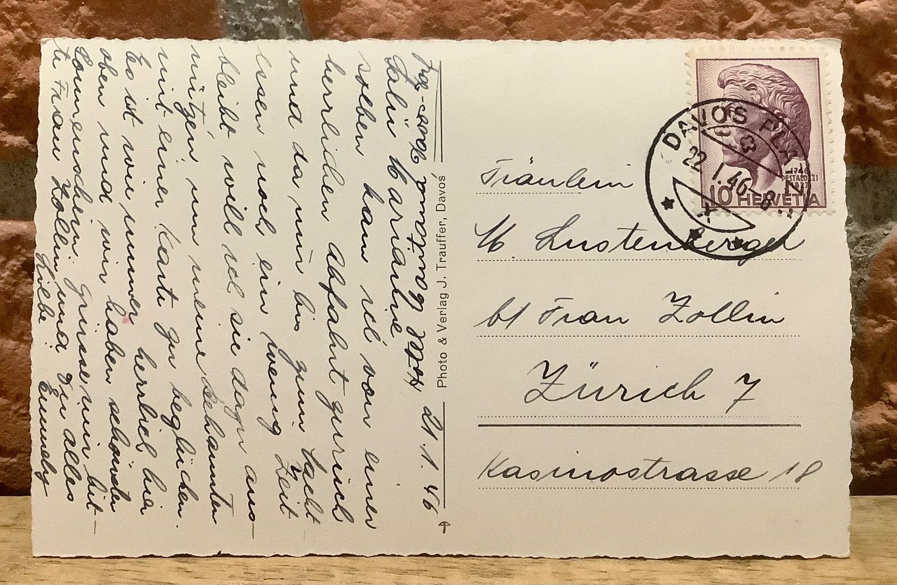 Cartoline postali: 1946 - DAVOS - Winterlandschaft - Schnee – Usato da Root venduto da ENGLAND-TREASURES 2