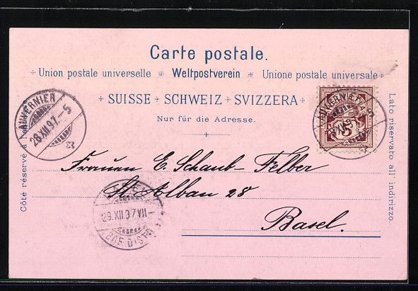 Cartoline postali: Litho Neuchâtel, Ortsansicht mit Schlos – Usato da Berlin venduto da bartko-reher 1