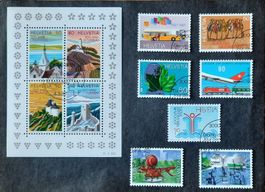 1-16-1 Timbres Helvetia oblitérés. Bloc et séries. Année 87