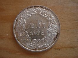 (C1) 1/2 Franken 1928 UNZ-