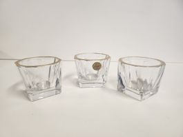 3 Kristallgläser, vergoldet, Cristal d'Arques