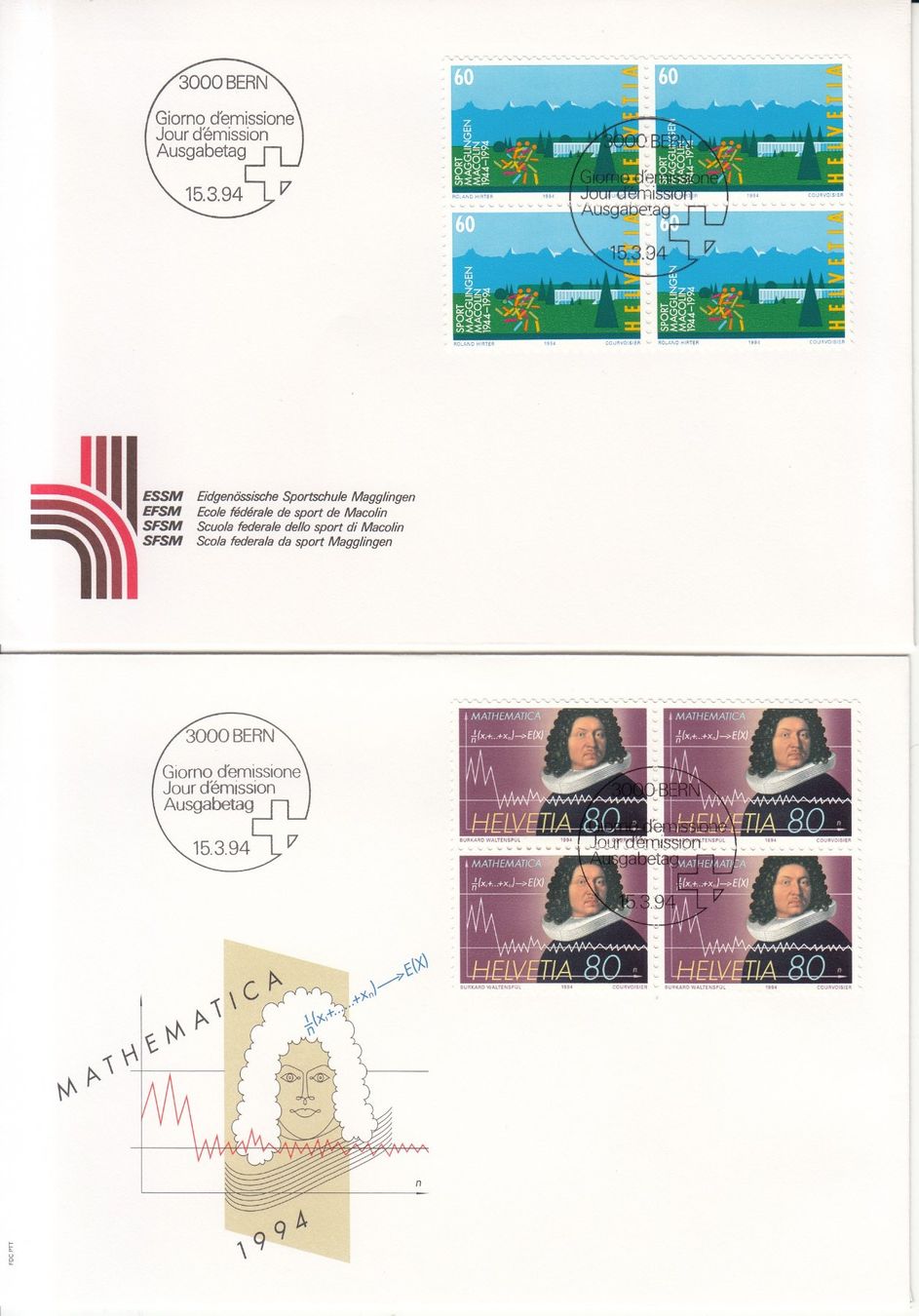 Tutti i francobolli: SBK 856 - 859 im 4er-Block FDC – Usato da Bürglen TG venduto da StampGraf 1