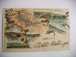 farbigeLithoAK  ZÜRICHSEE Zürich