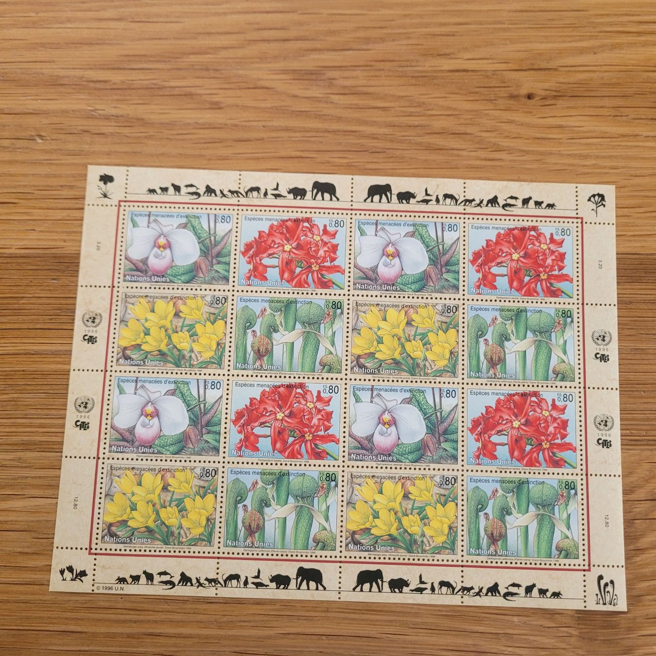 Tous les timbres: Kleinbogen ONU Espèces Menacées D'extinction 1996 – D'occasion à Biel/Bienne par Destockweb