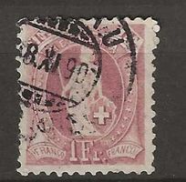 CH071a - Helvetia debout 71a  obl. 28.11.1890