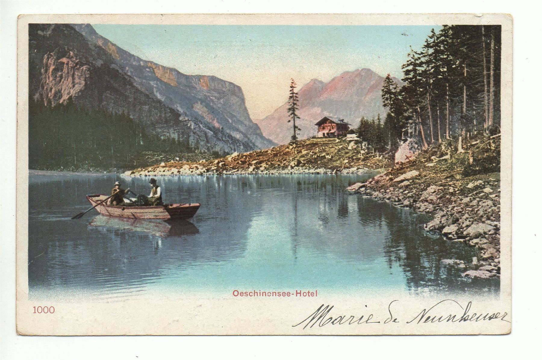 Cartoline postali: KANDERSTEG Oeschinensee-Hotel - Ruderboot – Usato da Jona venduto da philajona