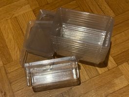 Clear plastic boxes + lids (10)
