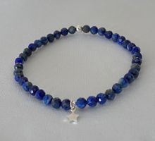 Edelstein Armband Lapislazuli facettiert mit Silber auf Mass