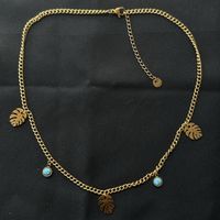 18KGP Turquoise und Klee Halskette 