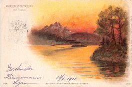 Gruss vom VIERWALDSTÄTTERSEE - coloriert, mit Pilatus