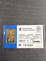 Goldbarren Argor-Heraeus 5g Kantonalbank 999.9 neu