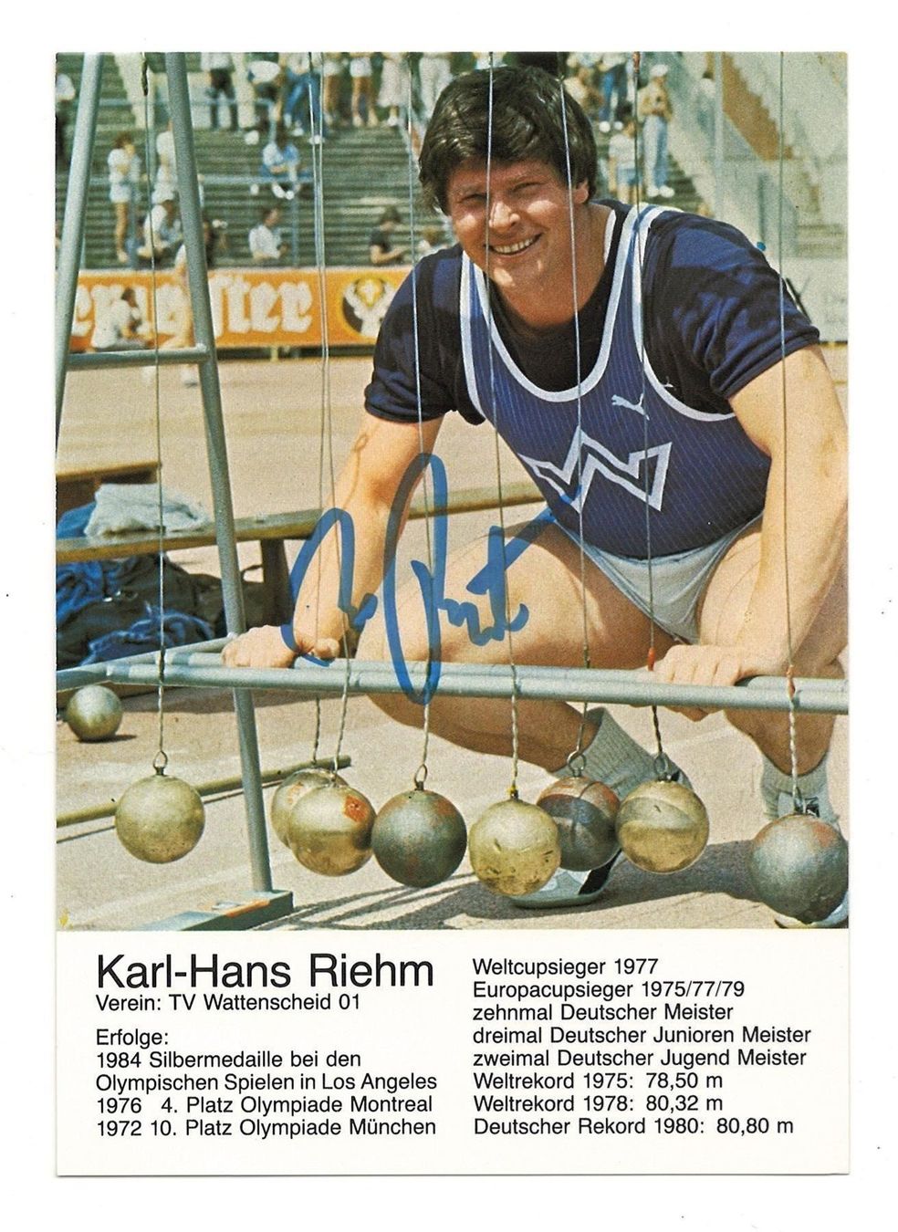 Autogramme: KARL HANS RIEHM   OLYMPIA SILBER 1984 – Gebraucht aus Basel von verano1000