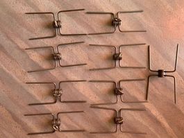 9 Fourchettes de broche en acier inox neuves