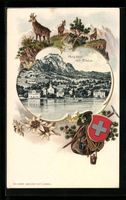 AK Hergiswyl, Ortsansicht mit Pilatus