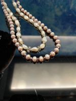 2 Perlenketten Halskette Kristallkugeln Kette Schmuck Damen