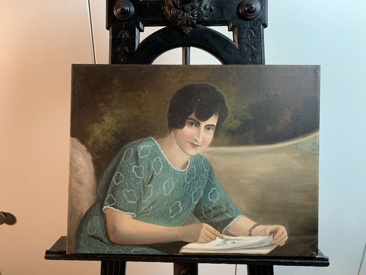 Gemälde: Portrait einer jungen Frau – Gebraucht aus Wolfhalden von SecondAntique 2
