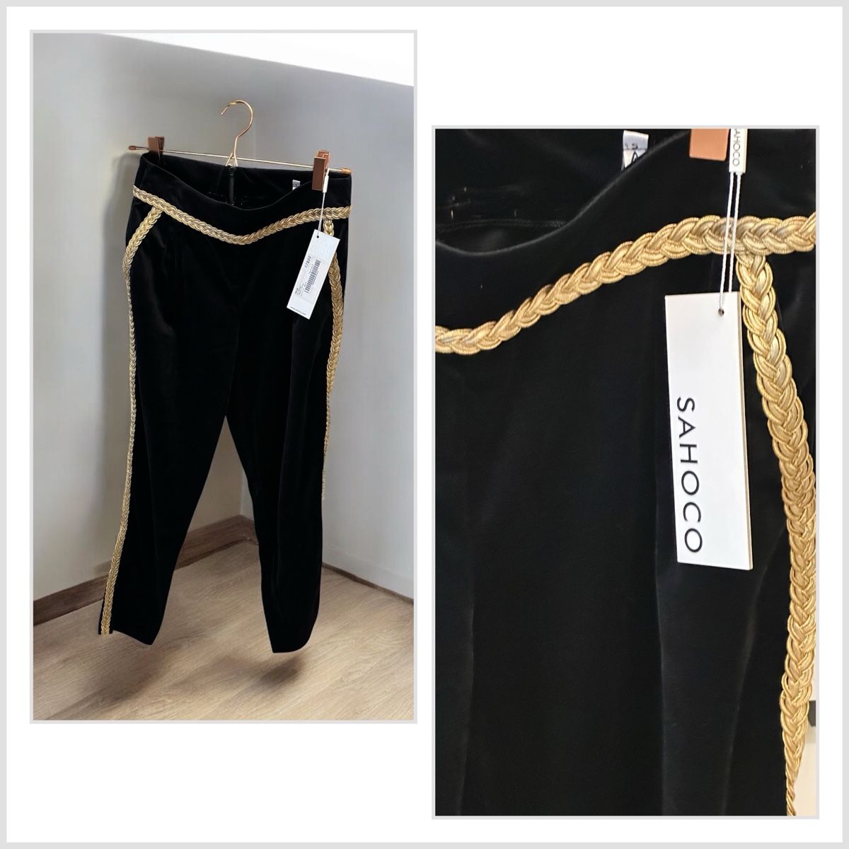 Sahoco Samthose Schwarz Gold Gr. S Neu mit Etikett (Neu und ...
