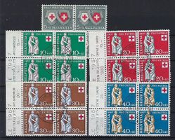 1957  Patria Viererblocks gestempelt   15454
