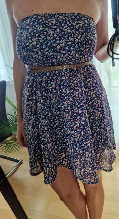 kleid geblühmt mit Gürtel, Rock, dress, Sommerkleid,