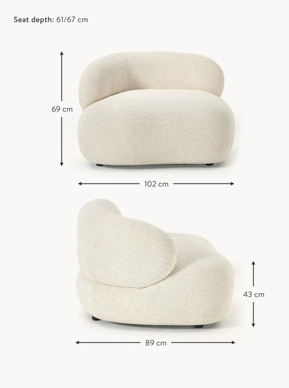 Westwing Sessel: Fauteuil Westwing Chair ALBA Off-White – Gebraucht aus Penthalaz von tsarerie 4