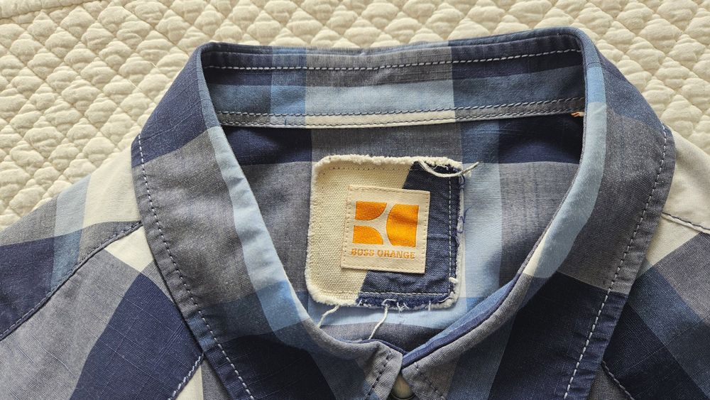 Hugo Boss Camicie: Blaues Herrenhemd Gr. XL Baumwolle Boss Orange – Usato da Gossau ZH venduto da Goes05 5