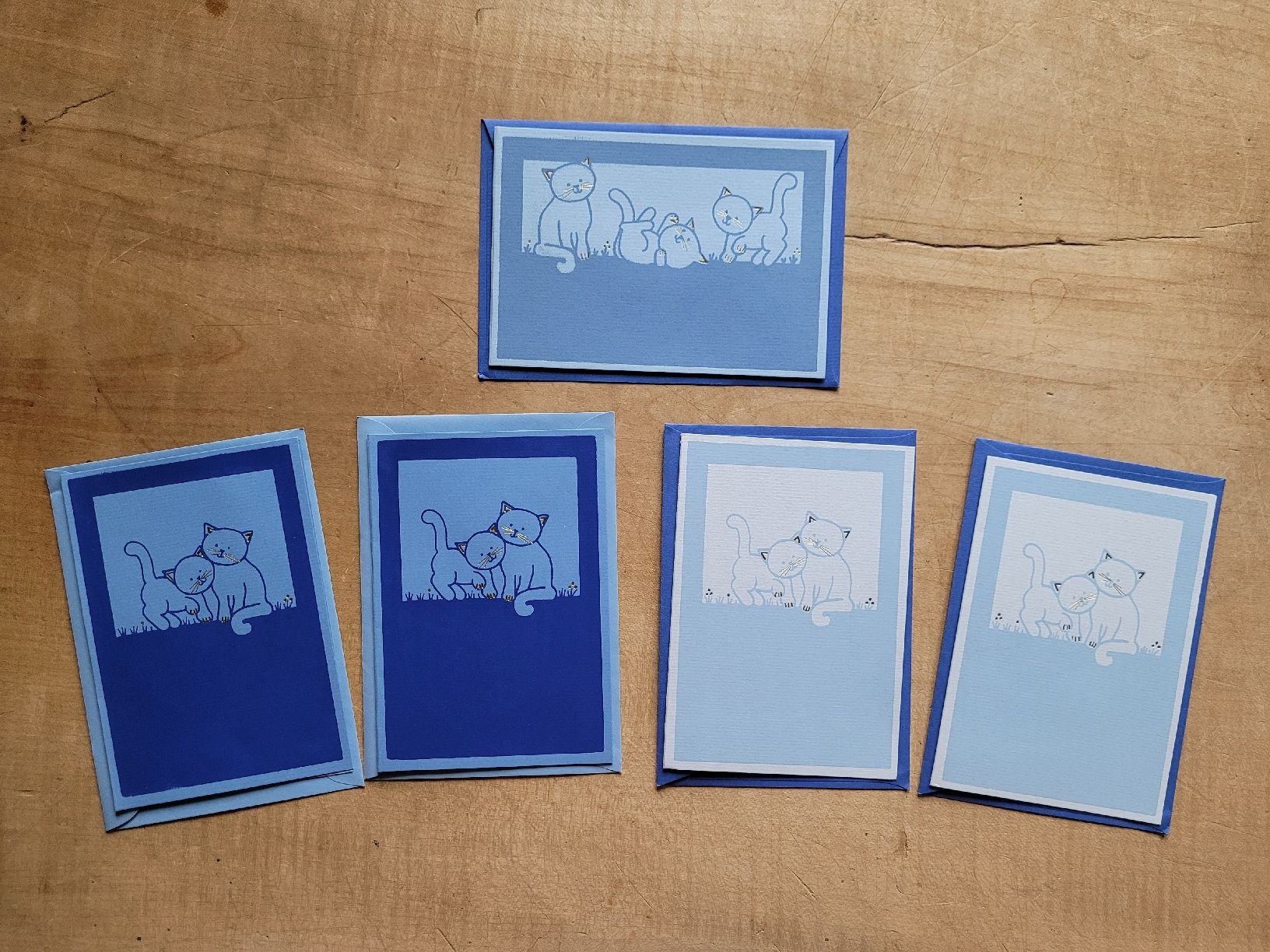 Cartoline: 5 hübsche Karten "Katzen" + Couverts, Papeterie – Nuovo (secondo la descrizione) da Zürich venduto da Engiadinabassa 1